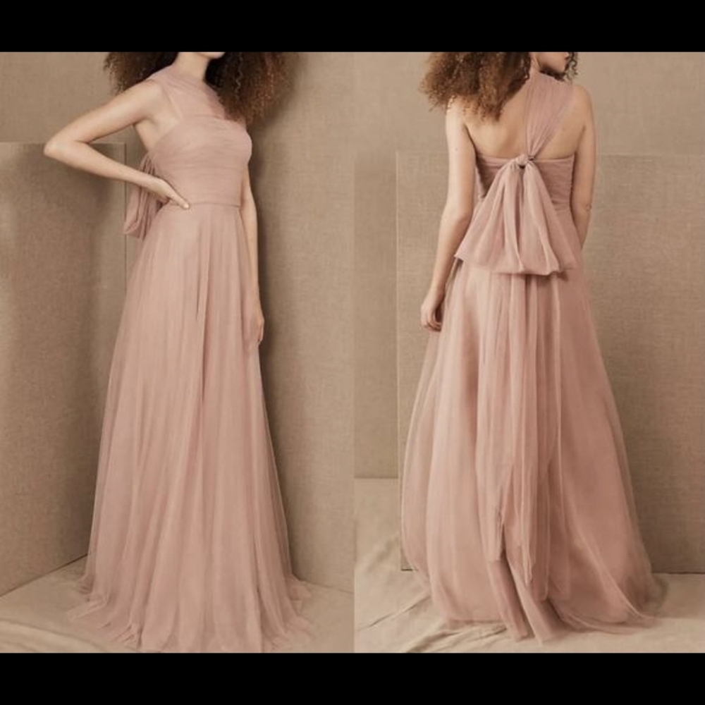 BHLDN Blush One Shoulder Gown